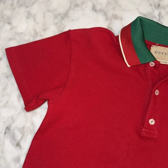 GUCCI BOYS POLO “GUCCI LOGO” COLLAR SHIRT 36M - Picture 2 of 8